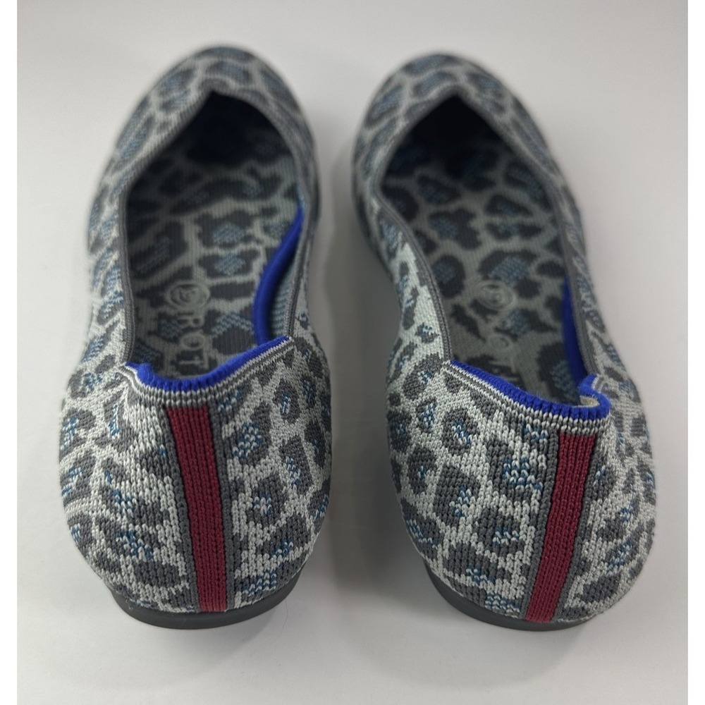 Rothy's Round Toe The Flat Ballet Slip On Knit Shoes Leopard Animal Print Sz 8.5 - Picture 12 of 15